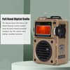 ASHATA Portable Full Band Digital Radio, FM/WB/Shortwave/Medium Radio with LCD Display, Alarm Clock, Speaker, for Bluetooth, 6 EQ Modes, FM/MW/SW/WB/BT/Music Receiver (Khaki)
