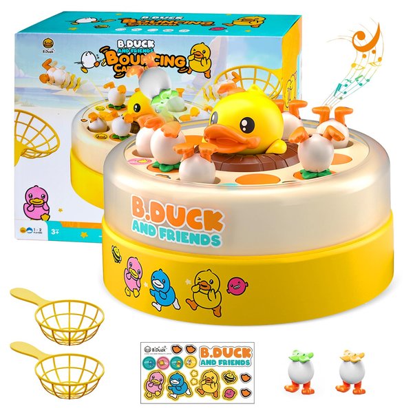 B.Duck Catching Music Games for Kids Family Bounce Catch Duck Pop Up Board Games Age 3-5 4-8 5-7 Toddlers Preschool Toys Christmas Birthday Gifts