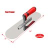 Stainless Steel Flat Finishing Trowel (11" x 4") and Pool Trowel (14" x 4") Concrete Tools Set Cement Drywall Plastering Masonry Construction Hand Tool
