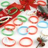NEBURORA 48 Pack Christmas Wristband 6 Style Silicone Bracelet Wristbands Xmas Rubber Band for Christmas Party Decor 6 Merry Christmas Pattern Wrist Band Party Supplies