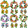 WLBON Hawaiian Headband Wristbands Hawaii Tropical Luau Women Leaf Flower Headpiece Hairband Hair Bands Bracelets Beach Summer Wedding Holiday Festival Birthday Dress Up Party Decorations Supplies