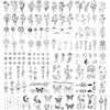Cerlaza 100 Sheets Temporary Tattoos for Women Girls, 420 Mixed Styles Fake Tattoo Stickers that Look Real and Last Long, Realistic Henna Tattoo for Body Art Sticker