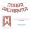 Rose Gold Happy Birthday Banner Glitter Birthday Banner Birthday Sign for Backdrop Rose Gold Birthday Decorations Garland Bunting Banner for Women Girls Birthday Party Supplies Wall Door