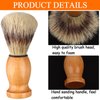 7Pcs Men Shaving Brush Wood Handle, Professional Salon Tools Hand Crafted Shaving Brush Wood Handle Shave Brushes Handmade Pure Badger Hair Brush for Men1