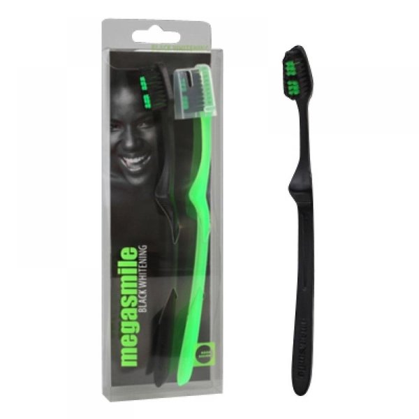 megasmile Black WHITENING TOOTHBRUSHES (Duo Pack) - Medium