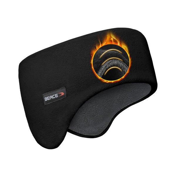 BEACE Double-Layer Fleece Ear Warmers Winter Headband for Men Women-Ear Muffs Ear Covers for Running Cycling Ski