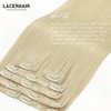 Lacer Hair Seamless Blonde Clip in Hair Extensions 20 Inch Human Hair 7 Pcs 110g #60A Platinum Blonde Hair Extensions Clip ins Invisible Thin Soft Tape Weft Silky Straight Clip On Hair Extensions