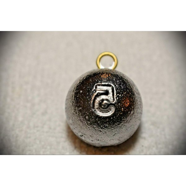 5oz Cannonball Round Fishing Lead Weights - 16 Sinker Weights Fishing Sinkers Molds for Freshwater or Saltwater Fishing