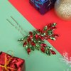 Teyglen Crystal Wedding Hair Pins Red Green Rhinestone Bridal Hair Clip Pin Flower Crystal Hair Piece Hair Accessories Jewelry for Women Christmas(Red and green)