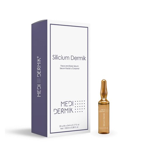 MEDIDERMIK SILICIUM. It works in saggy and damaged skin. Increases elasticity. Aestheticians' favorite liquid ampules. 20 ampoules 20x5ml/20x0,17fl.oz.