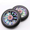Z-FIRST 2PCS 110mm Hollow Core Pro Scooter Wheels with ABEC 9 Bearings Fit for MGP/Razor/Lucky Pro Scooters (Rainbow)