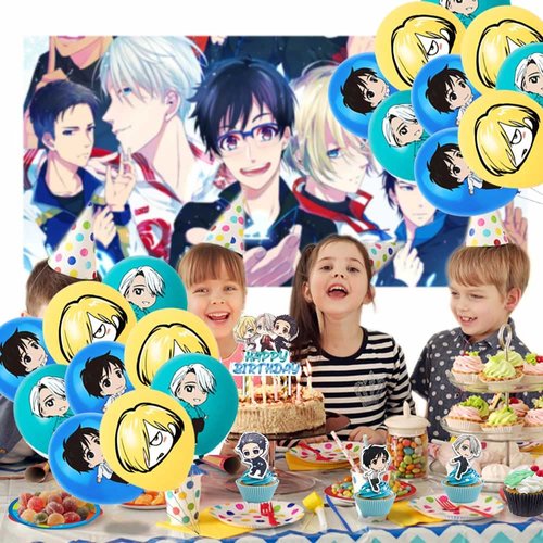 Yuri on ICE Party Supplies Decorations Cake Topper Birthday Backdrop Background