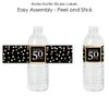 Adult 50th Birthday - Gold - Birthday Party Water Bottle Sticker Labels - Set of 20