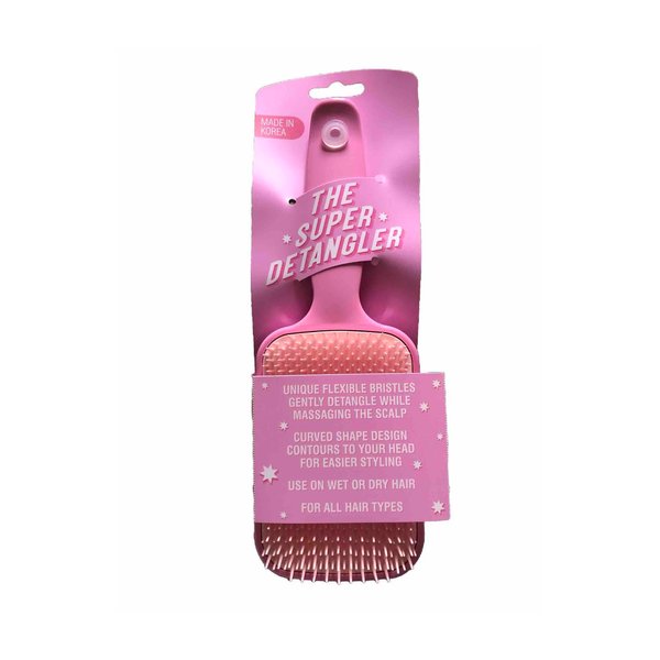 The Super Detangler Hair Brush by Swissco (Medium Pink & Light Pink Color Block)