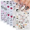 6 Sheets Halloween Nail Art Stickers Cute Ghost Nail Stickers Spider Web 3D Self Adhesive Nail Decals Gothic Spider Spooky French Nail Design Stickers for Women Girls Acrylic Manicure Salon