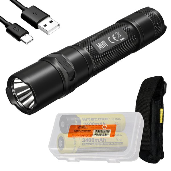 Nitecore MH11 USB-C Rechargeable EDC Flashlight, 1000 Lumen with Two Batteries and LumenTac Organizer
