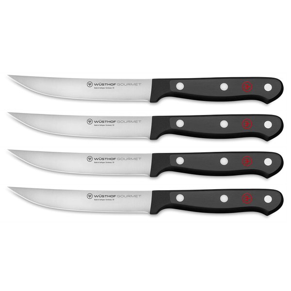 WÜSTHOF Gourmet 4-Piece Steak Knife Set, Black