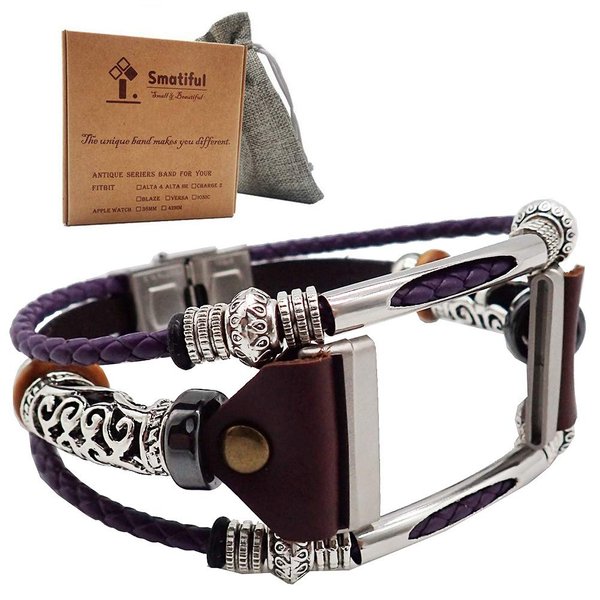 Smatiful Fashion Versa 3 Bands with Box Pack for Girl, Adjustable Accessories Watch Band Compatible with for Fitbit Sense & Versa 3, Lavender Purple