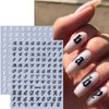 8 Sheets Retro English Letters Nail Stickers for Nail Art - Black White Gold Silver Retro English Nail Art Decals 3D Self-Adhesive Letter Nail Sticker for Nail Art Decoration Nail Supplies for Women