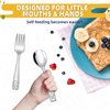 VITEVER 10-Piece Toddler Utensils, Kids Stainless Steel Silverware Set, Children Safe Forks and Spoons - Mirror Polished, Dishwasher Safe