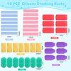 esycooying 40PCS Silicone Stacking Rocks Building Blocks, Sensory Toddler Learning Montessori Toys for 3 Year Old, Preschool Classroom Must Haves, Educational STEM Toys with Girls Boys Gifts