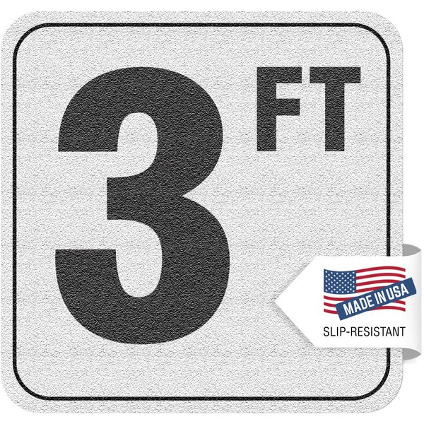 Aquatic Custom Tile, 3FT Pool Depth Markers, 6x6 Inches Vinyl Pool Stickers, Swimming Pool Number Markers, Pool Safety Signage, Adhesive Pool Depth Markers Stickers for Decks, MADE IN USA - (1 Pack)