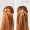 French Amie Curve Oval Onyx Celluloid Handmade Ponytail Elastic Hair Tie for Women and Girls