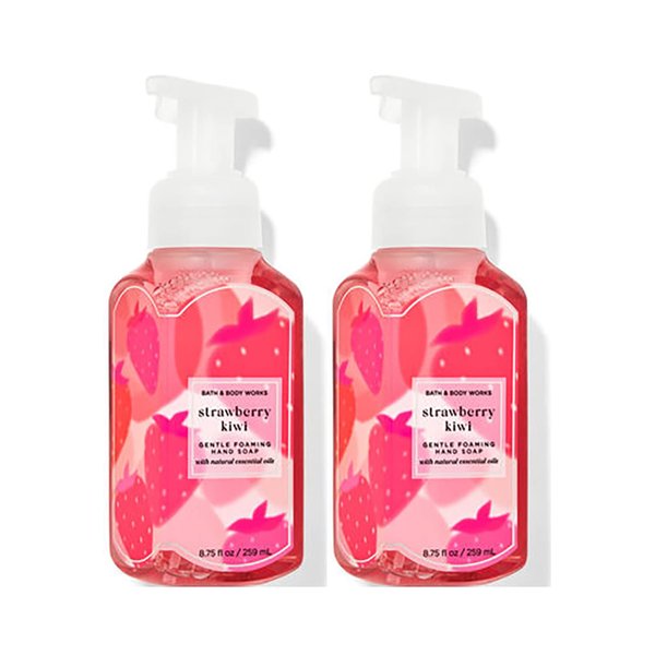 Bath & Body Works Strawberry Kiwi Gentle Foaming Hand Soap 8.75 Ounce 2-Pack (Strawberry Kiwi)