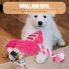 POPETPOP Dog Rope Toys, Cute Flamingo Dog Squeaky Teething Toys, Girl Dog Plush Toys, Pet Chew Rope Toys for Dog Cat Puppy Teeth Cleaning