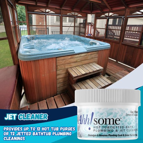 Ahh-Some Hot Tub Deep Purge Cleaner, Clean Pipes & Jets Gunk Build Up for Jacuzzi, Jetted Tub, Spas & Hot Tubs, Purges 400 Gallon Water Tub 12 Times (6 oz)