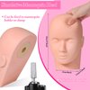 Lash Mannequin Head for Practice Training, Cosmetology Mannequin Head Doll Face Head with Eye Lashes Supplies Kits for Beginners Lash Extensions, Makeup (Soft Rubber & Natural Skin Color)