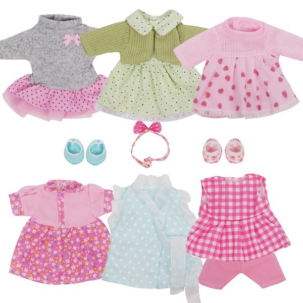 JING SHOW BUSSINESS Baby Doll Clothes ,6 Sets Girl Doll Clothes Dress for 10-12 Inch Doll, Doll Outfits Accessories for Baby Doll Girl