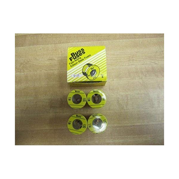 Bussmann W-25 Plug Fuse W25 Buss (Pack of 4)