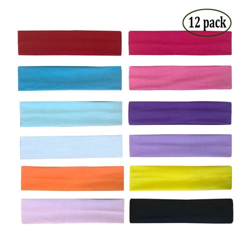 Zapire 12 Packs Soft Stretchy Elastic Headbands - Beauty Head Wraps and Hair Accessories for Women and Girls