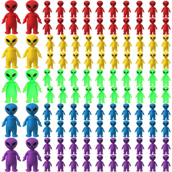 CroBlissful 50 Pcs Mini Alien Figures Colorful Little Alien Figurines for Halloween Party Favors Hide and Seek Rubber Tiny Aliens Toy Mini Alien Action Figure for Halloween Birthday Goodie Bag