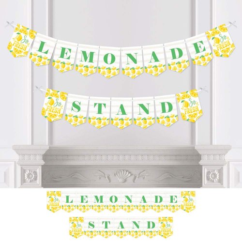 Big Dot of Happiness So Fresh - Lemon - Citrus Lemonade Party Bunting Banner - Party Decorations - Lemonade Stand