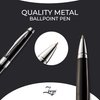 ZenZoi Black Ballpoint Pen Set. Elegant Executive Pen for Men or Women. High End Pen Gift Box w/Luxury Pen & 2 Gel Ball Point (Blue & Black) Refills. Smooth Writing Pen (Black)