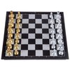 AMEROUS 10'' Magetic Travel Chess Set, Plastic Portable Folding Chess Board Game with Gold and Silver Chess Pieces - 2 Extra Queens - Chess for Beginner, Kids, Adults