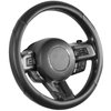 SEG Direct Car Steering Wheel Cover for All Standard-Size Steering Wheels with 14 1/2 inches - 15 inches Outer Diameter, Black Microfiber Leather