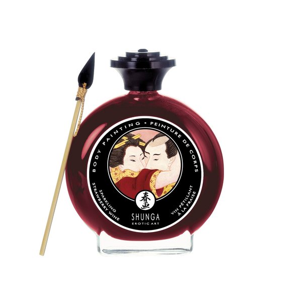 Shunga Champagne and Strawberry Body Paint, 1 Ounce