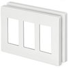 BESTTEN 3-Gang Screwless Wall Plate, USWP4 Off White Series, Decorator Outlet Cover, H4.69” x W6.54”, for Light Switch, Dimmer, USB, GFCI, Receptacle, 2 Pack