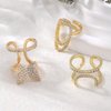 SMUOBT 3PCS Nail Ring for Women Rhinestone Tip Nail Rings Jewelry Fingertip,Nail Art Charms Accessories False Nail Crystal Gold Fingernail Rings for Gifts