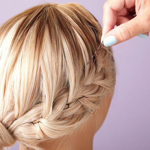 Okuna Outpost 360 Pack 2 Inch Hair Pins with Clear Holder, Bulk Set of Bobby Pins in 2 Styles and 4 Colors