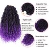 Purple River Locs Crochet Hair 8 Packs 12inch Short Boho Faux Locs Crochet Hair Curly Faux Locs Wavy Crochet Hair with Curly Ends Boho Style Synthetic Hair Extensions (12" 8Packs 1B/purple#)
