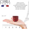 Camila Paris CP2968 French Hair Ponytail Holders Ties, Oval, Handmade, Red, Strong Hold Grip Elastic Band Hair Clips for Women, No Slip Soft Flexible Styling Girls Hair Accessories, Made in France