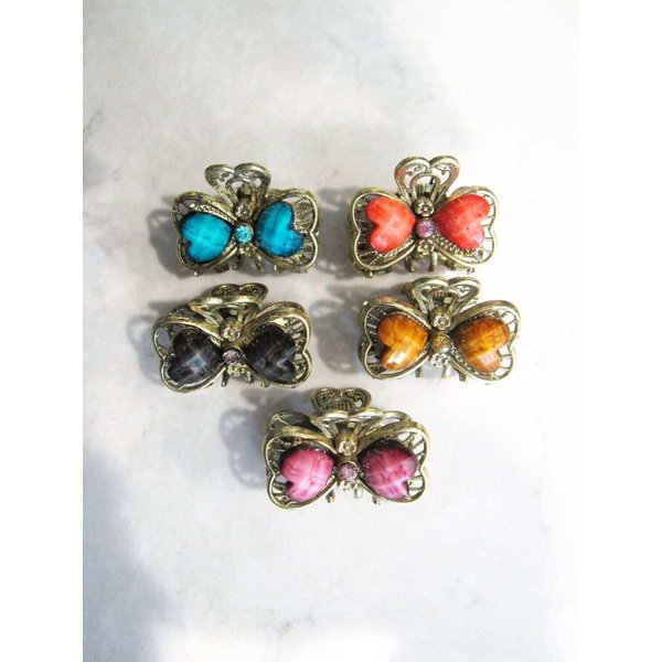 Generic Jeweled antique bronze hair claw clip with crystals :: (Primary color: Multi-color), 1 Count (Pack of 1)