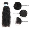 BLY 7A Mongolian Kinky Curly Human Hair Bundles 14/16/18 Inch Unprocessed Hair Weave Weft for Black Women Natural Color