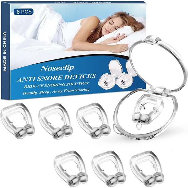 New Extra Strength Anti Snoring Devices - Snoring Solution, 6 PCS Silicone Magnetic Snore Stopper & 8 PCS Premium Silicone Nose Relief Nasal Dilator, Improved Nighttime Sleeping Instant (6 Piece Set)
