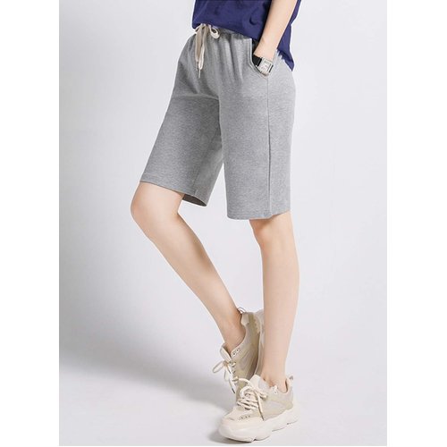 Vcansion Women's Lightweight Casual Bermuda Shorts Cotton Linen Beach Shorts Grey Tag XL/US 4-6
