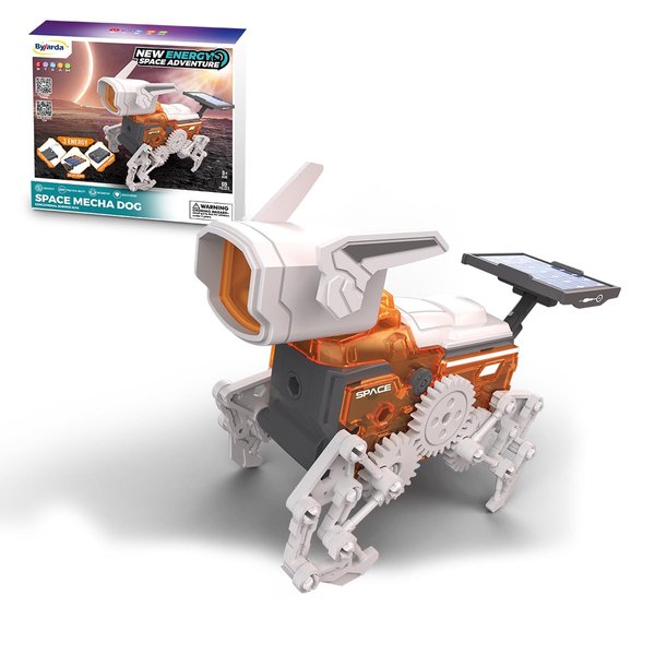 STEM New Energy Space Robot Dog, with 3 Power modules, Suitable for Assembly Robot Toys Over 8 Years Old, with Solar, Salt Water Power and Battery Power Modes